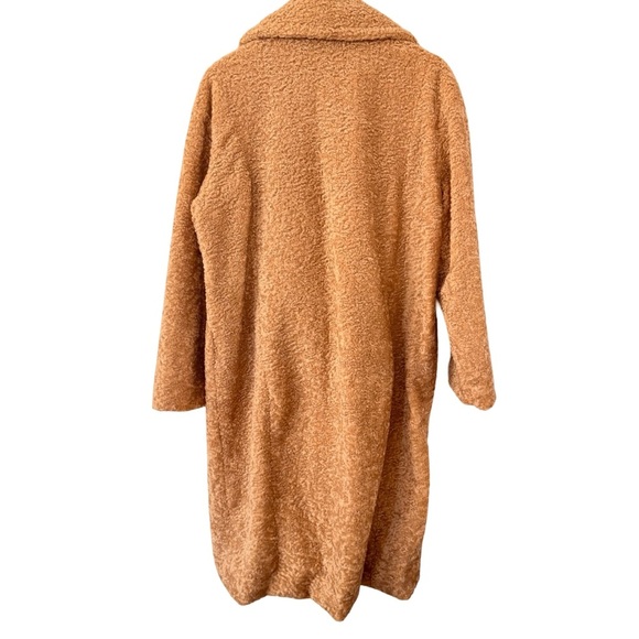 American Eagle Teddy Coat Women’s Brown Faux Fur Longline Jacket Size Large - Picture 2 of 10